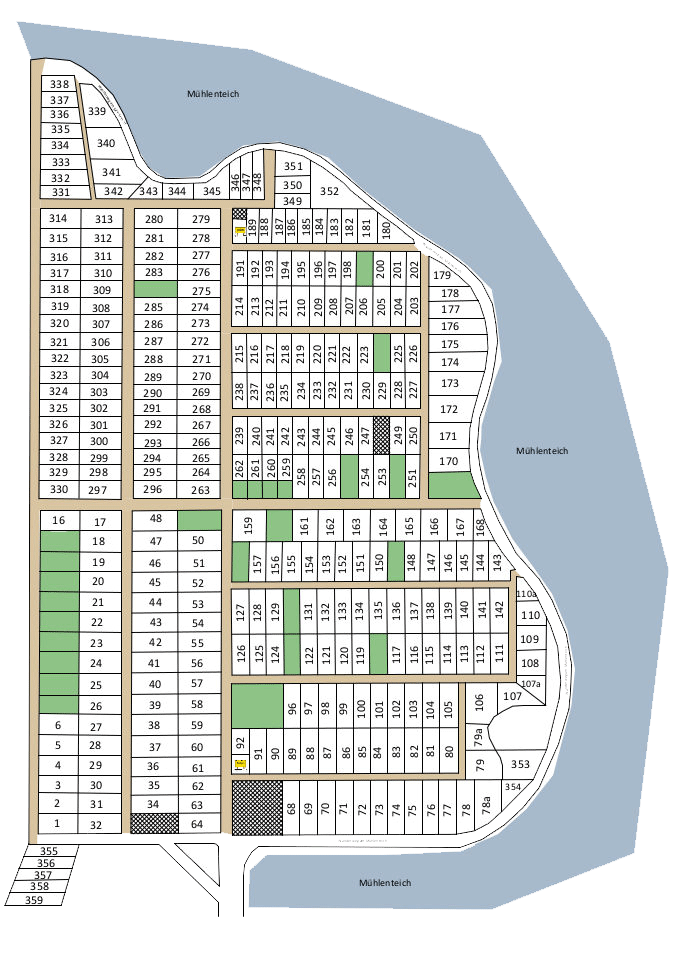 Wegeplan Kleingartenanlage "Hinter dem Mühlenteich" Wismar e.V.